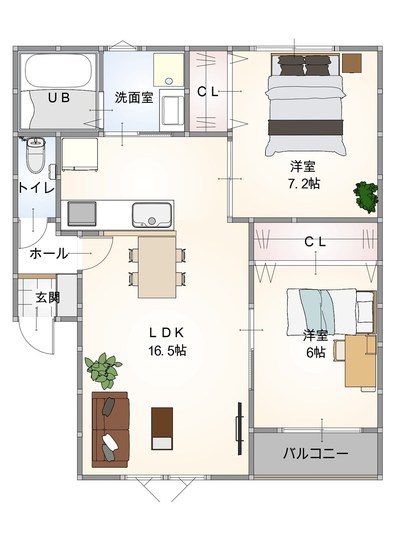 カテリーナ防府新橋　ＷＥＳＴの間取り