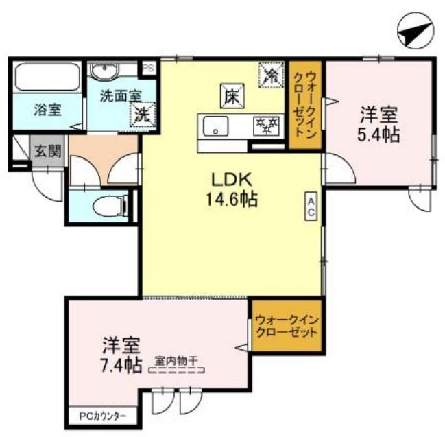 堺市堺区向陵中町のアパートの間取り