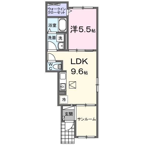 鈴鹿市南江島町のアパートの間取り