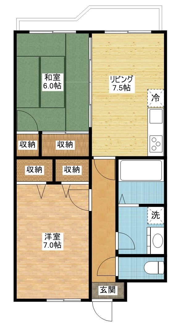 長崎市弥生町のマンションの間取り