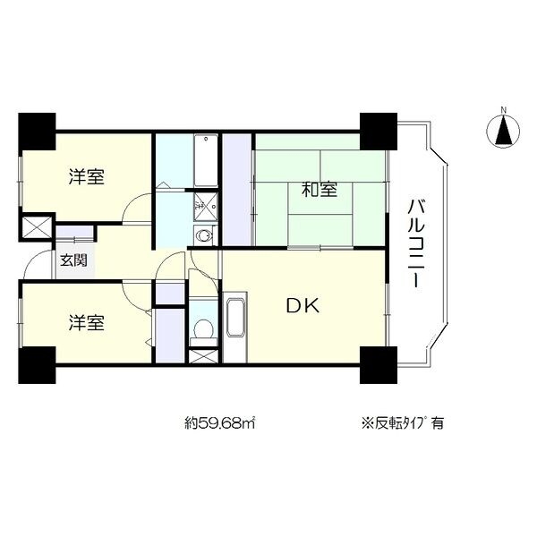 河内長野市小山田町のマンションの間取り