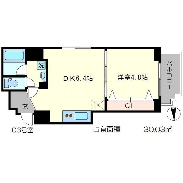 京都市下京区五坊大宮町のマンションの間取り