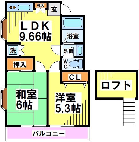 調布市八雲台のアパートの間取り