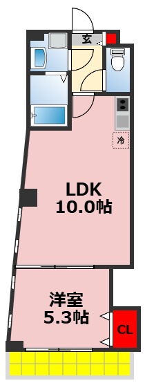 千葉市中央区長洲のマンションの間取り