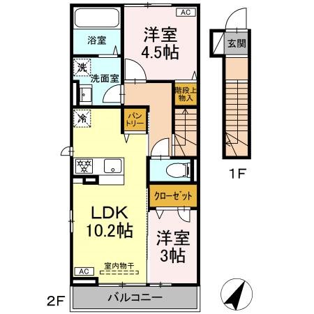 日野市平山のアパートの間取り