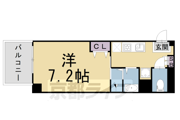 京都市下京区四条町のマンションの間取り