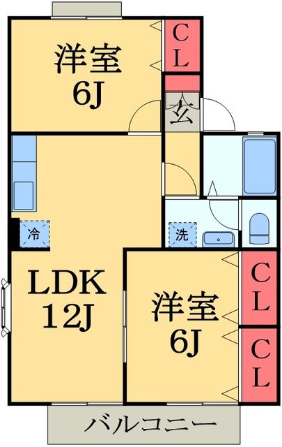 千葉市緑区おゆみ野有吉のアパートの間取り