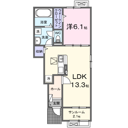 高岡市野村のアパートの間取り