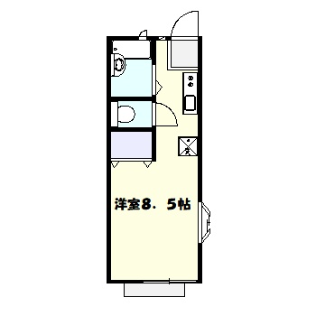 川崎市中原区上丸子山王町のアパートの間取り