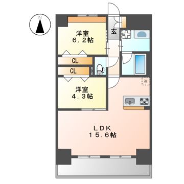 名古屋市中区平和のマンションの間取り