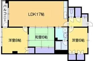 江別市大麻中町のマンションの間取り