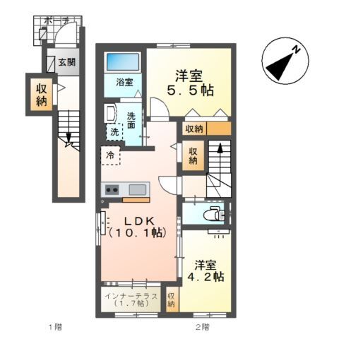 （仮称）東金市堀上新築アパートの間取り