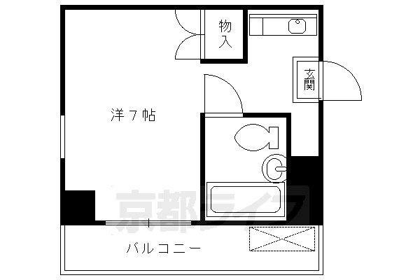 京都市東山区亀井町のマンションの間取り