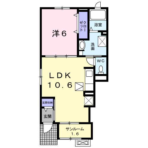 にかほ市象潟町のアパートの間取り