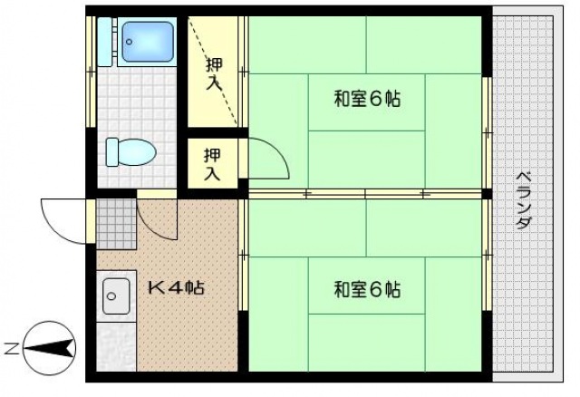 越路コーポの間取り