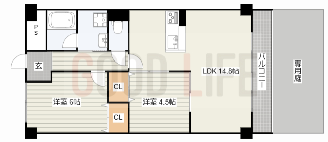 加古郡播磨町二子のマンションの間取り