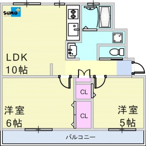 高津橋農住団地　A棟の間取り