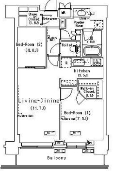 江東区辰巳のマンションの間取り