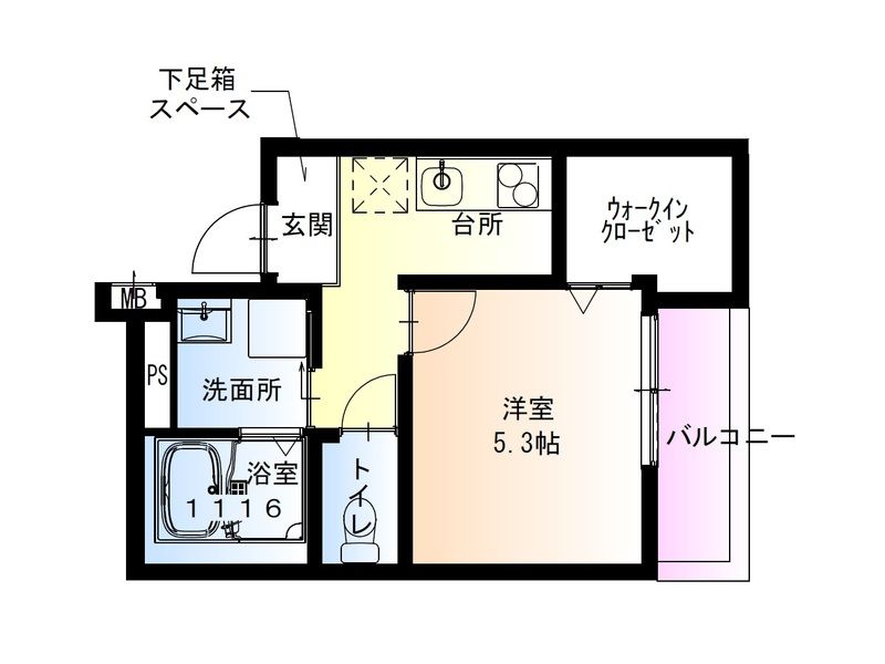 大阪市住吉区帝塚山東のアパートの間取り