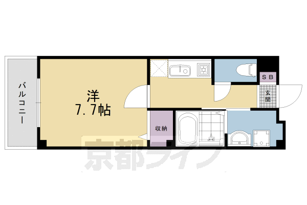 京都市右京区西院清水町のマンションの間取り