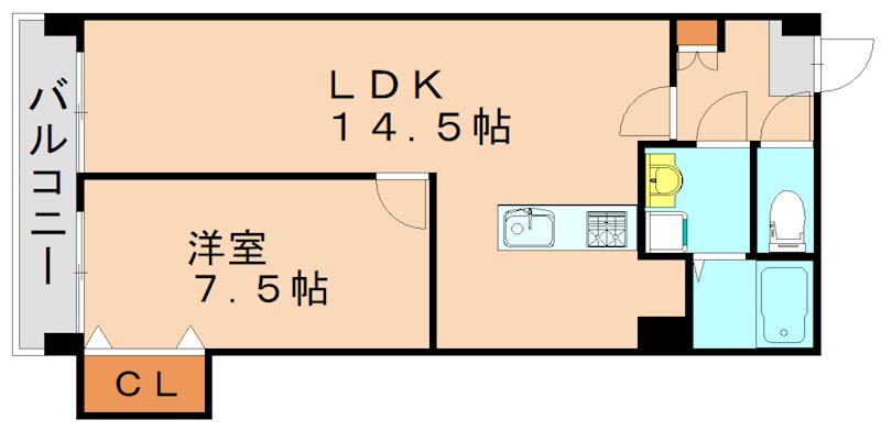 北九州市小倉北区京町のマンションの間取り