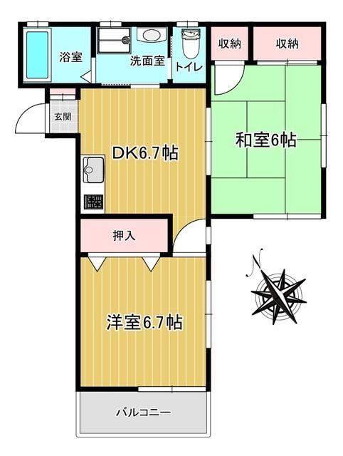 東久留米市柳窪のアパートの間取り