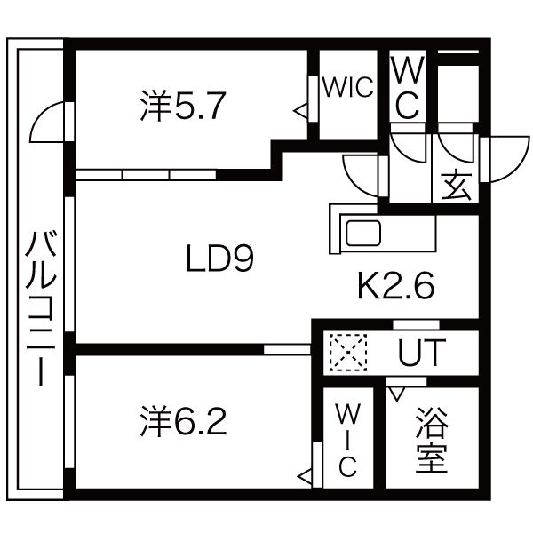 札幌市北区北十四条西のマンションの間取り