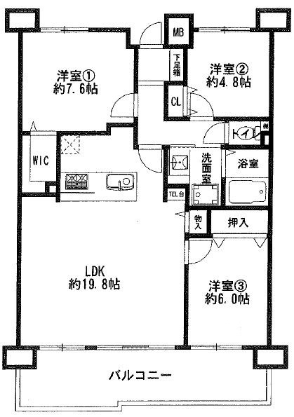 ダイヤパレス新石切フォレストタウンの間取り