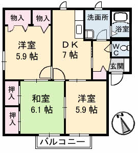 シャーメゾン21 　A201号　B201号の間取り