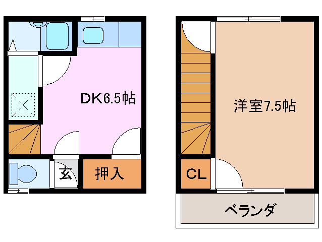 津市乙部のアパートの間取り