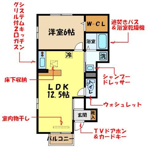 東京都立川市西砂町１（アパート）の賃貸物件の間取り