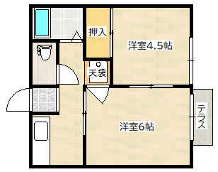 広島市佐伯区八幡のアパートの間取り