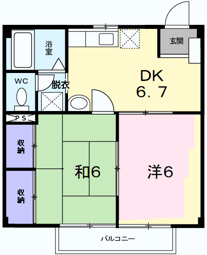 ひたちなか市大字津田のアパートの間取り