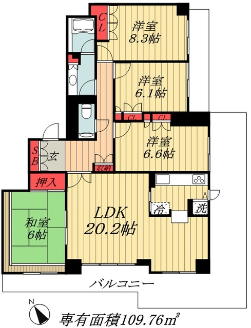 市川市鬼高のマンションの間取り