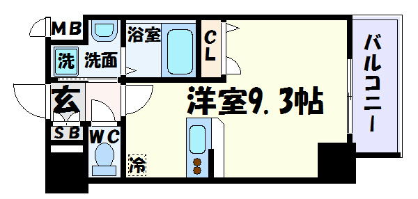 神戸市中央区東雲通のマンションの間取り