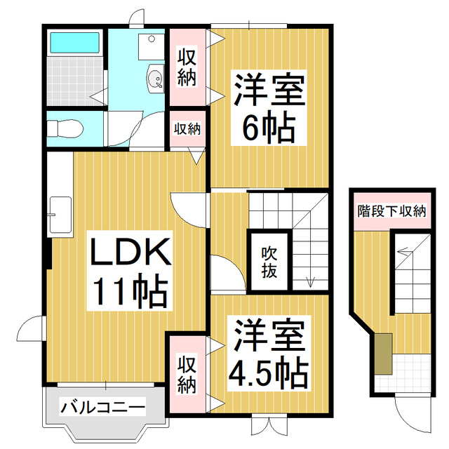 安曇野市三郷明盛のアパートの間取り