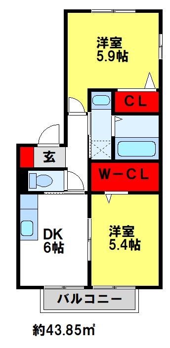 シャーメゾン大佐野の間取り