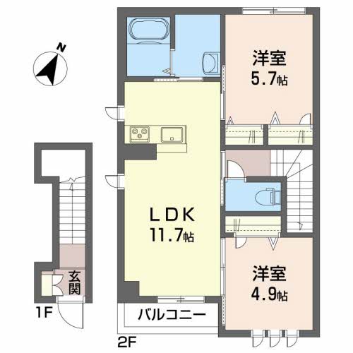 シャーメゾンイシファインEの間取り