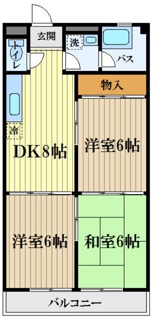 青梅市河辺町のマンションの間取り