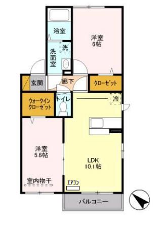 鶴ヶ島市大字下新田のアパートの間取り