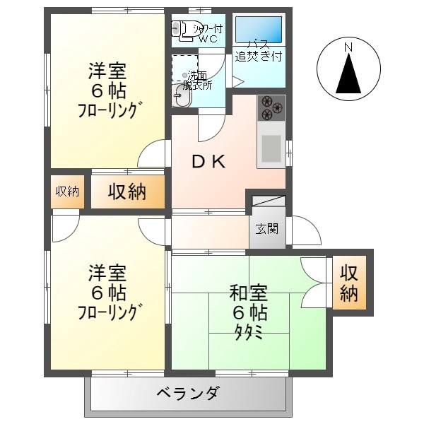 上田市中野のアパートの間取り