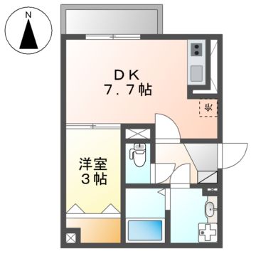 名古屋市北区金城のアパートの間取り