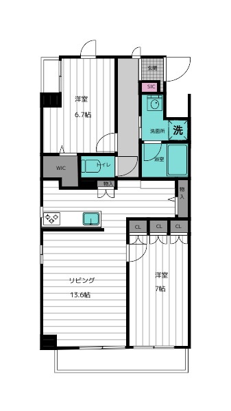 【コートデルトゥール昭島の間取り】