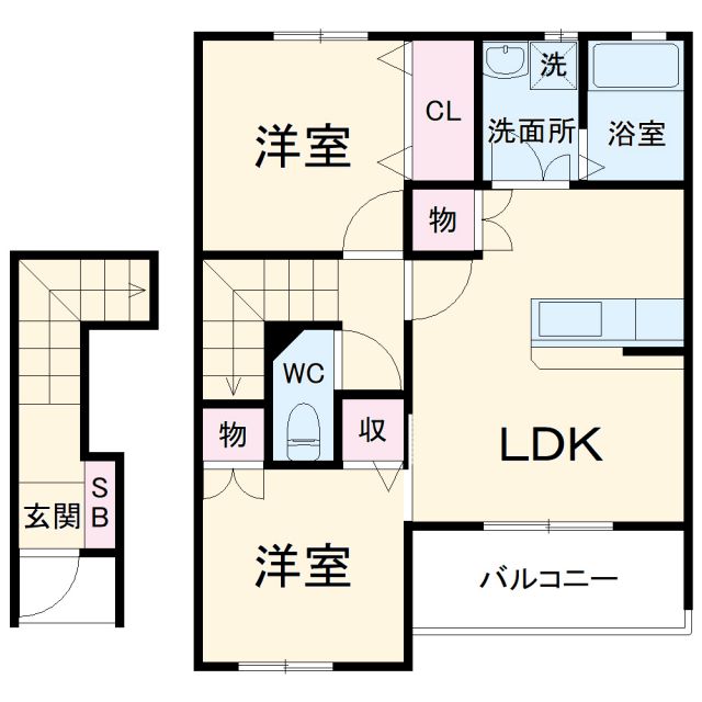 アンヌーヴェルＢの間取り