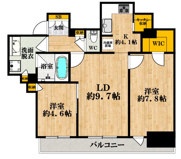 【大阪市天王寺区上本町のマンションの間取り】