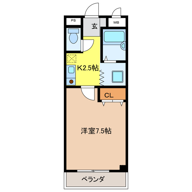 【岐阜市茜部菱野のマンションの間取り】