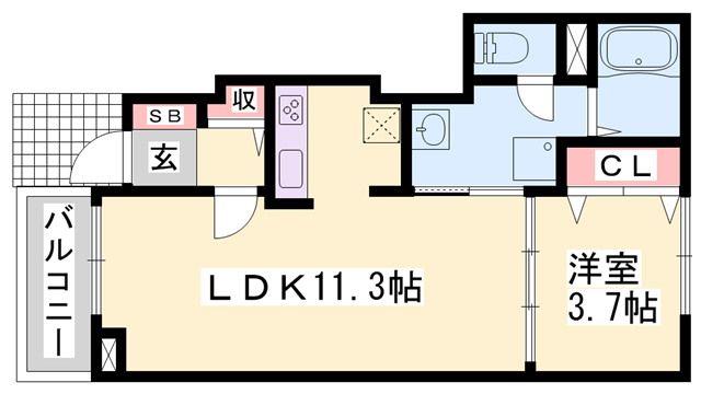 ベルグラース赤穂の間取り