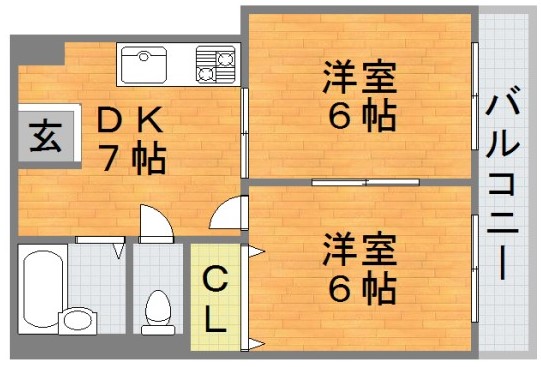 大阪市平野区加美北のマンションの間取り