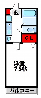 セリバテール新宮　B棟の間取り