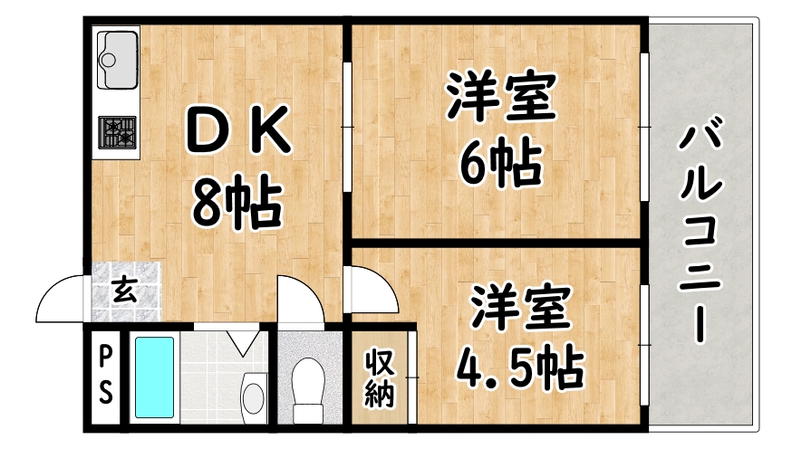 大阪市平野区喜連東のマンションの間取り